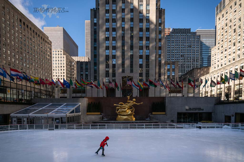 Visitar Nueva York - Pista de patinaje de Rockefeller Center
