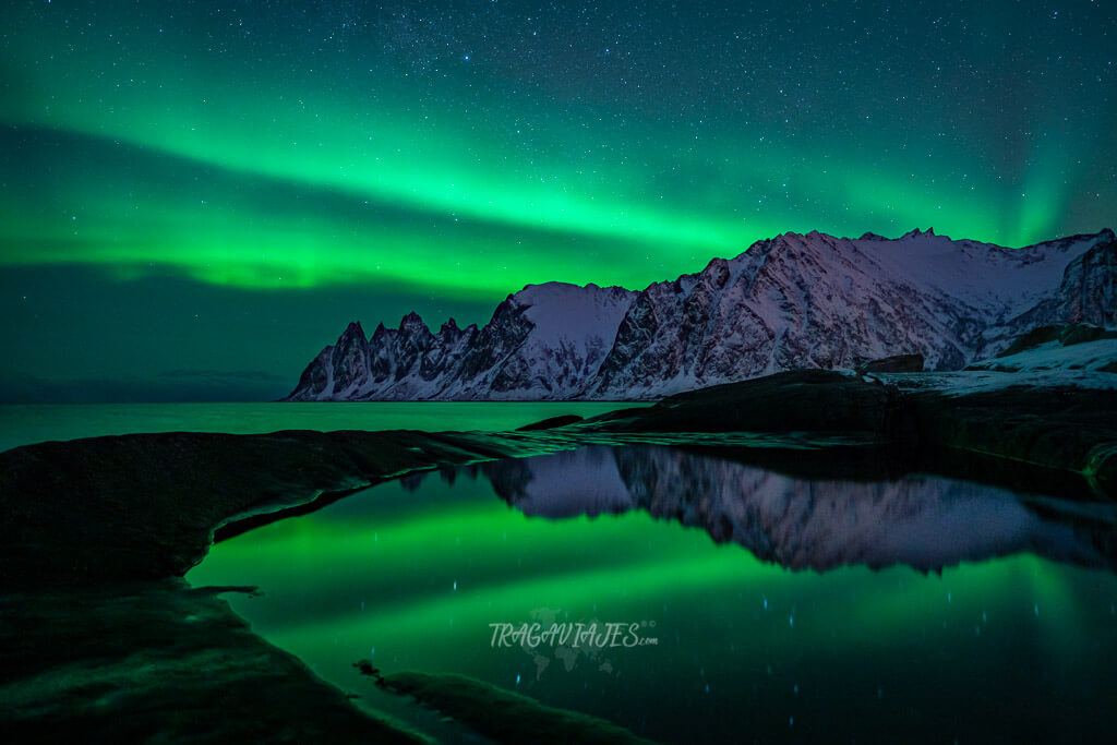 Mejores localizaciones para ver auroras boreales en Senja - Auroras boreales en Tungeneset