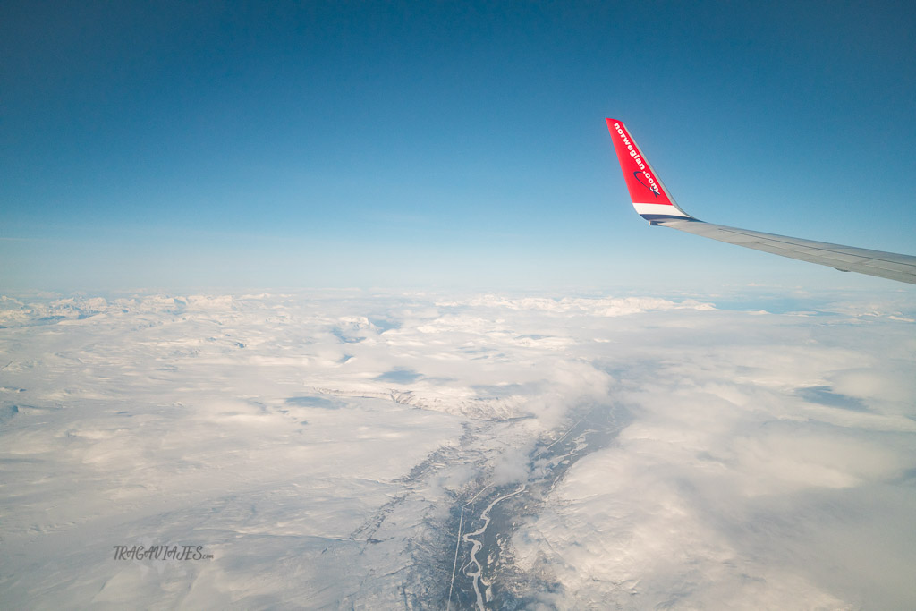 Viaje a Laponia noruega - Laponia noruega desde el avión