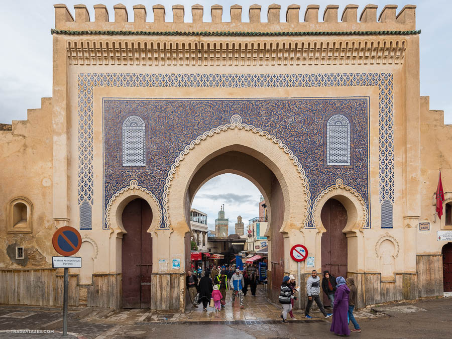 Puerta azul Bab Bou Jeloud, Fez, Marruecos