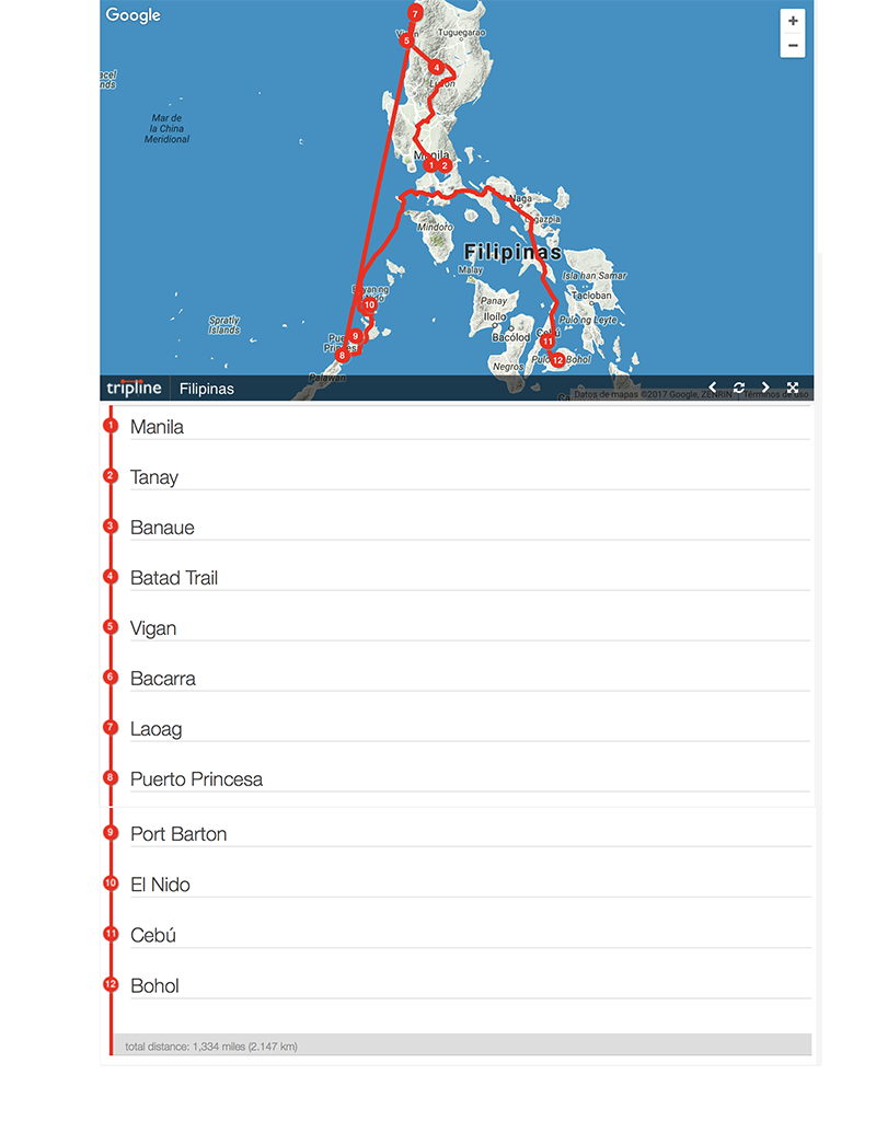 mapa ruta filipinas