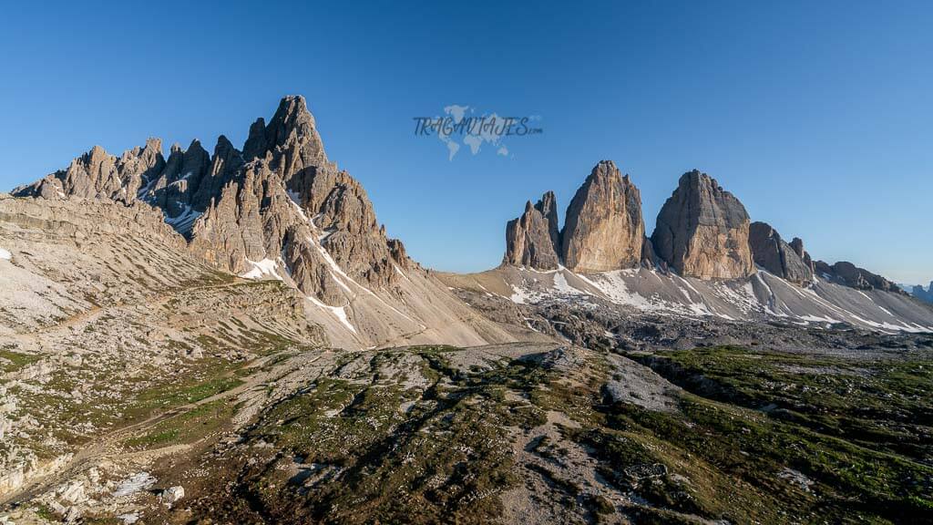 Vista de las Tre Cime di Lavaredo desde el refugio Locatelli