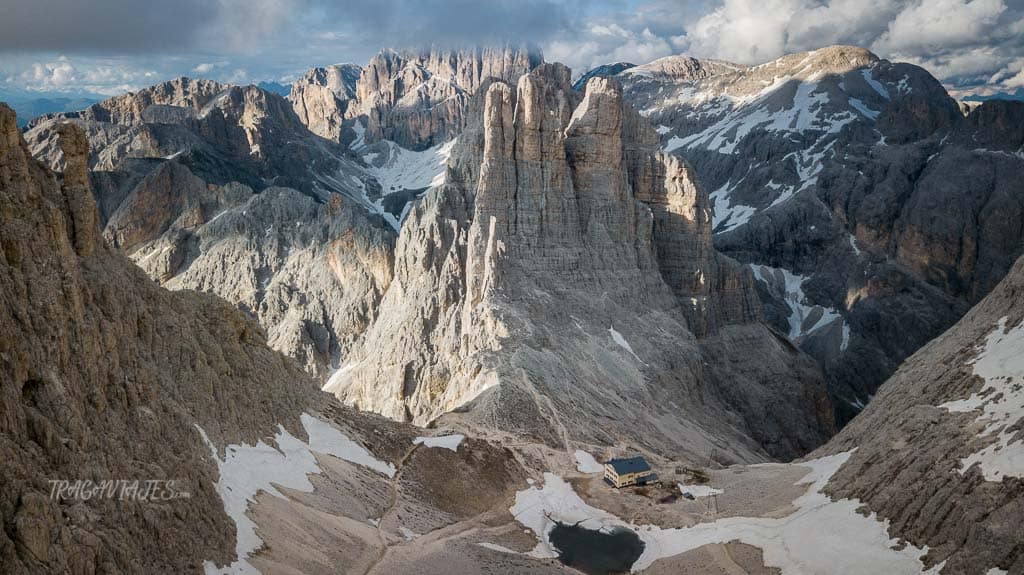 Vista área de las torres de Vajolet